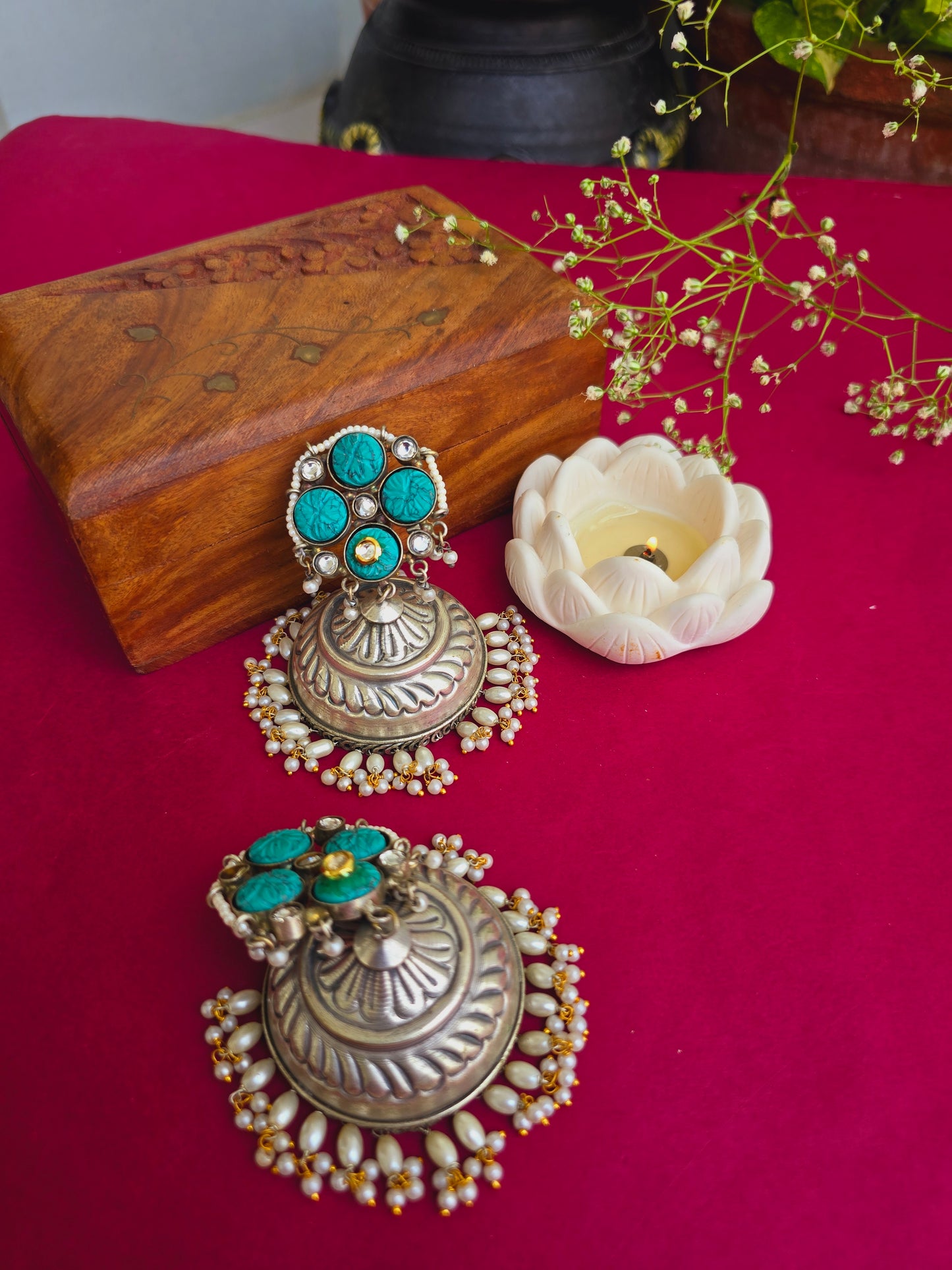 Jashna brass jhumkas