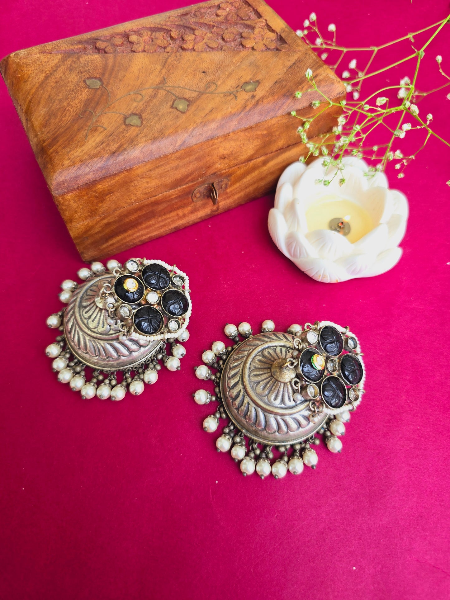 Jashna brass jhumkas