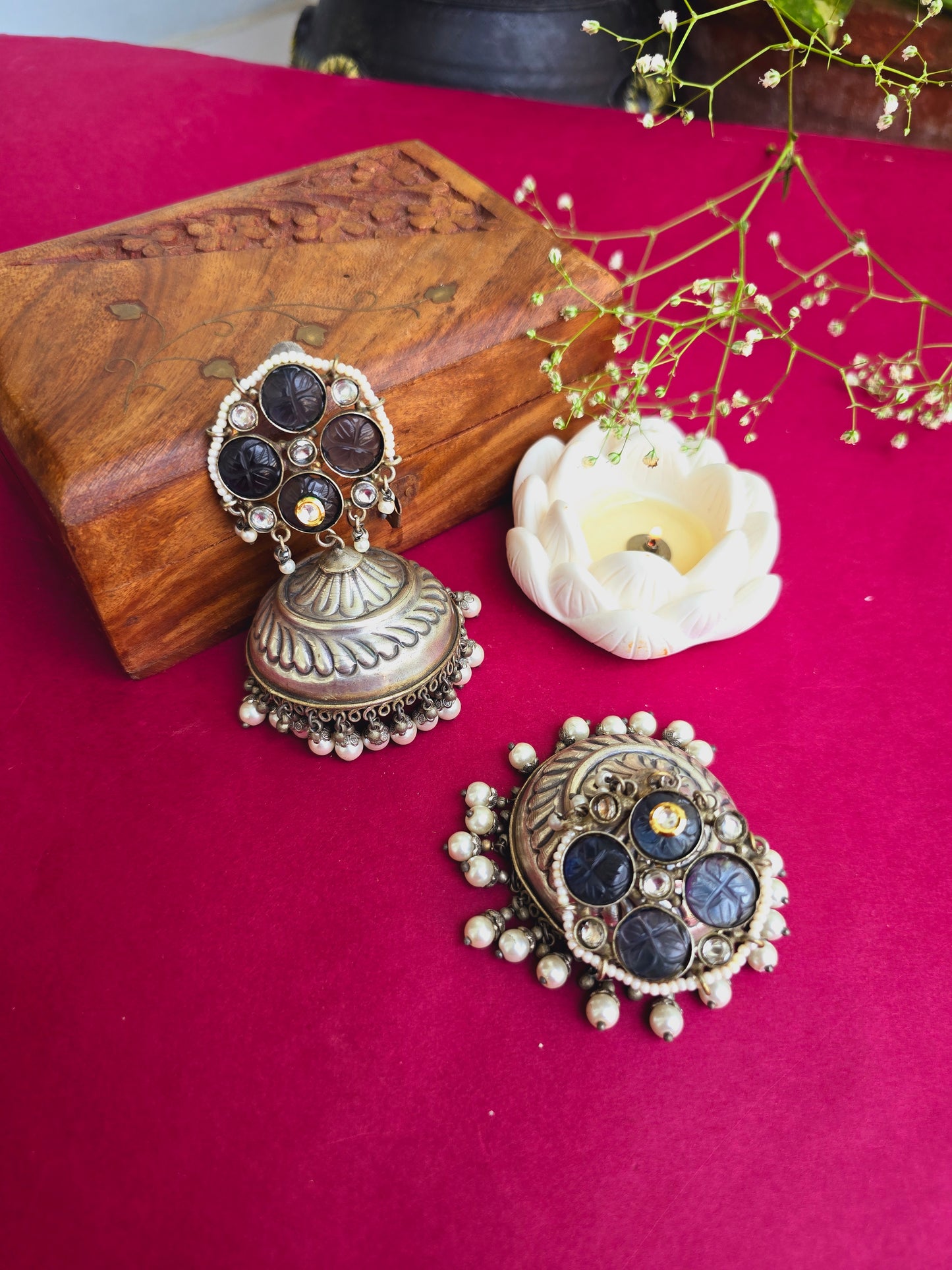 Jashna brass jhumkas