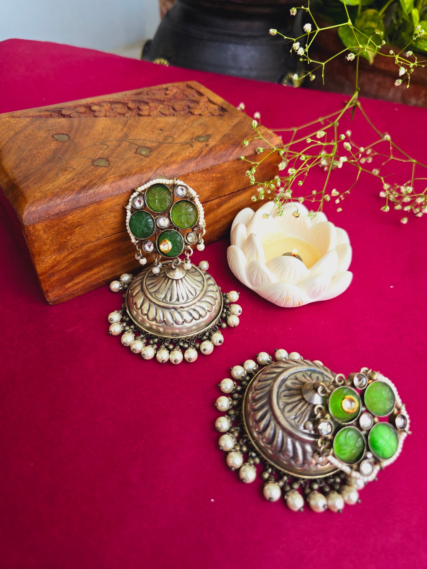 Jashna brass jhumkas