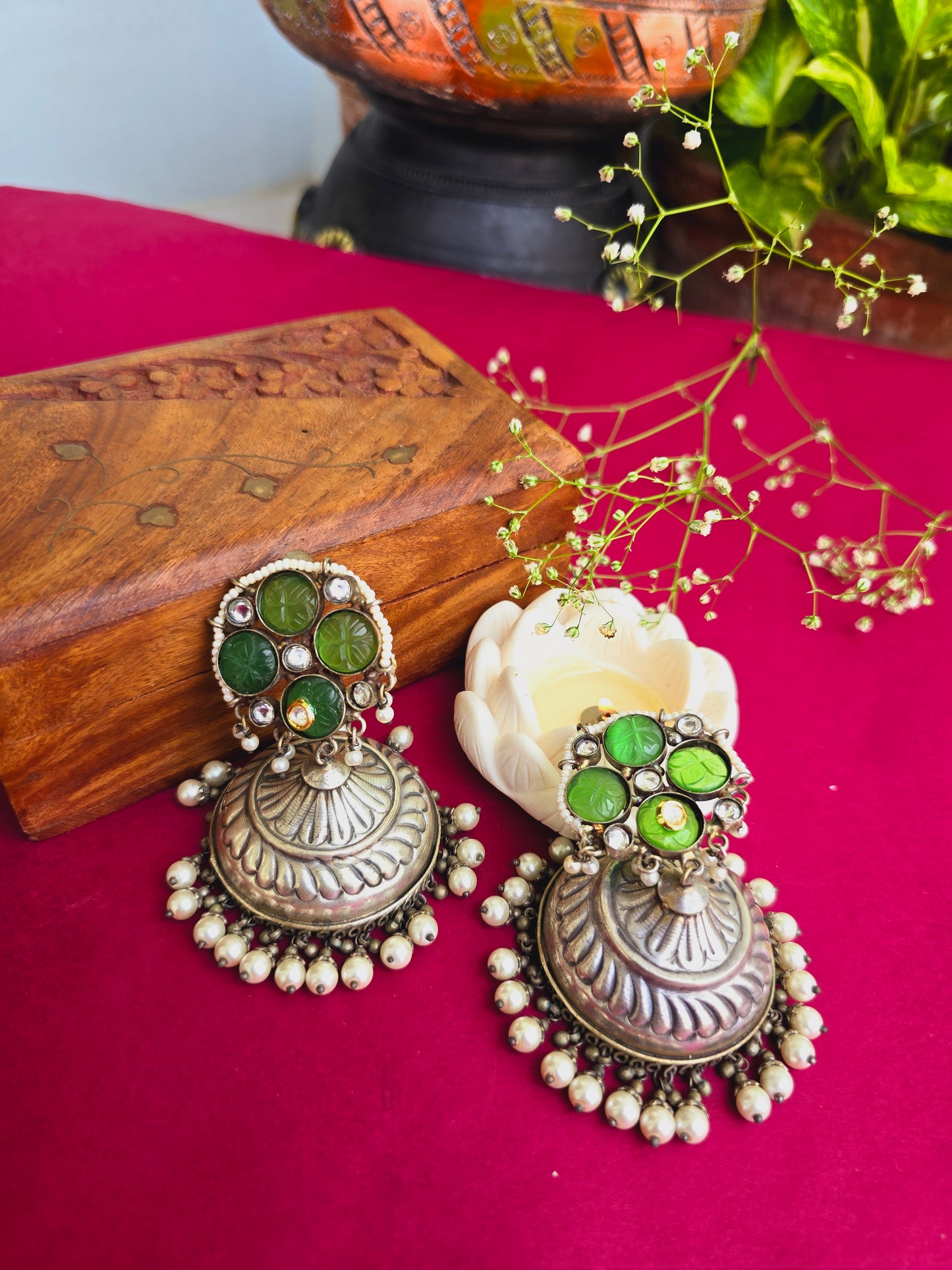 Jashna brass jhumkas