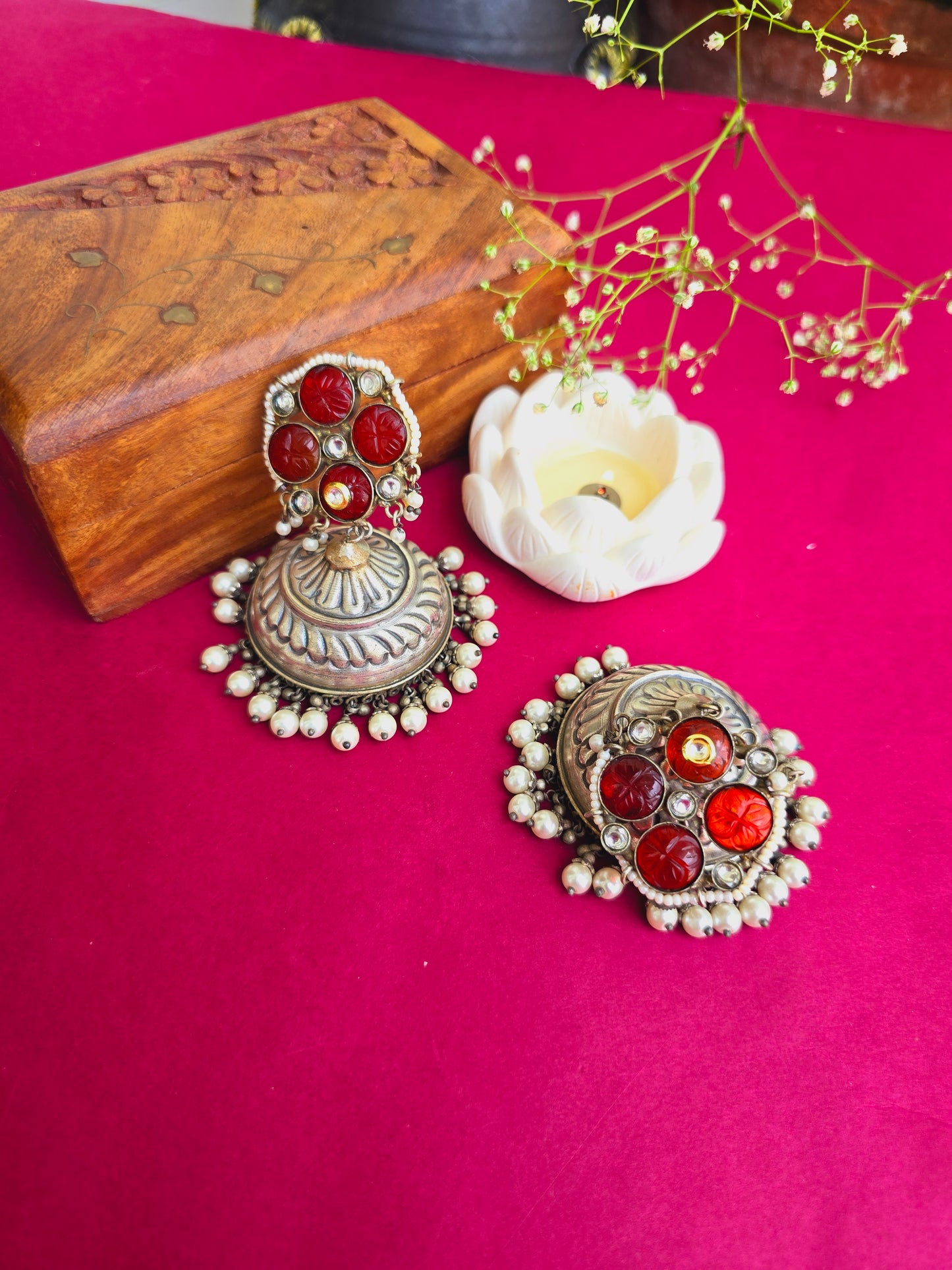 Jashna brass jhumkas