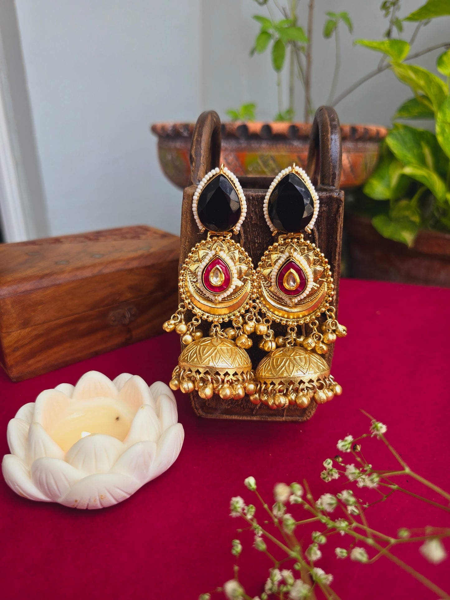 Isha gold jhumkas