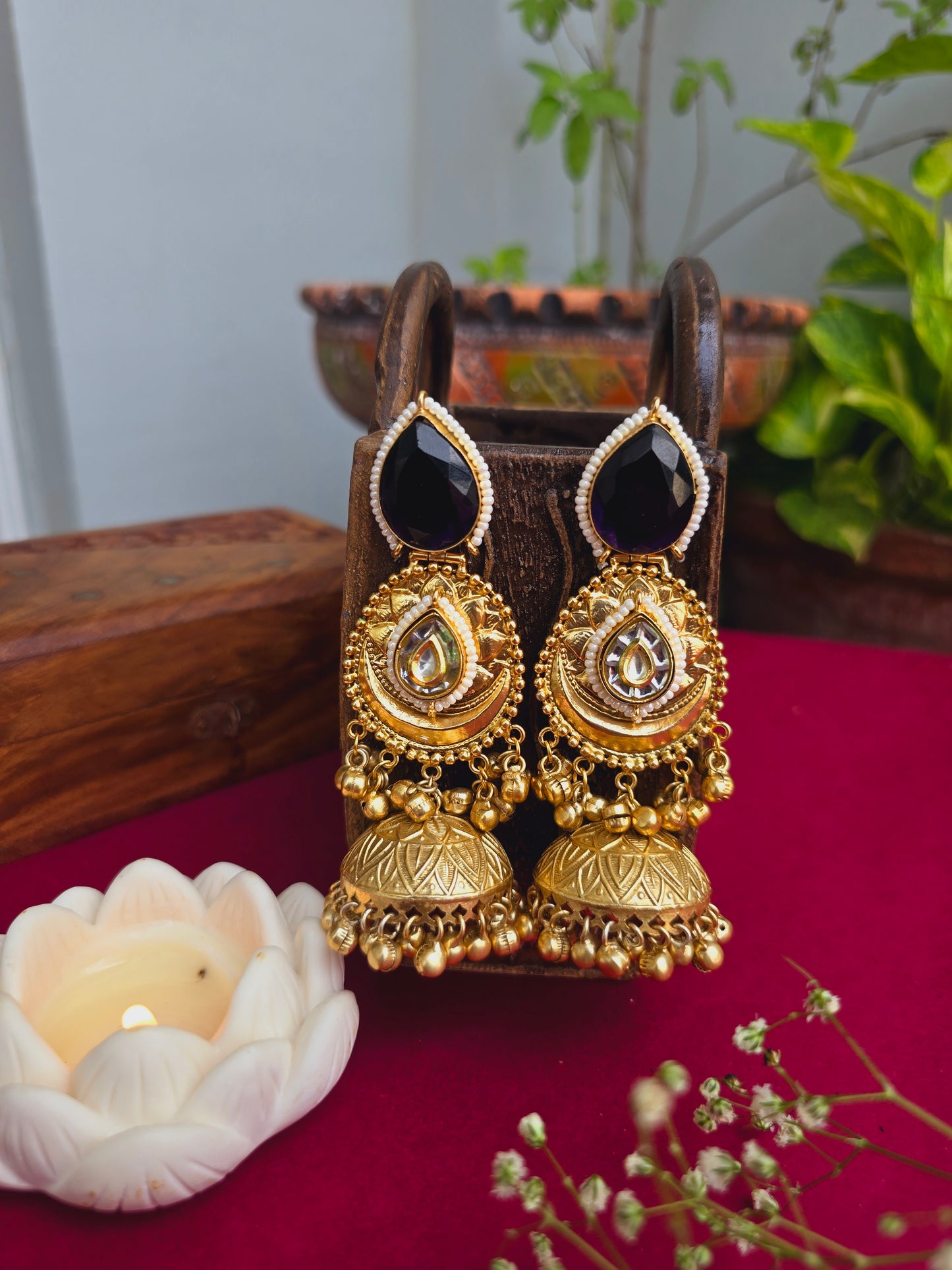 Isha gold jhumkas