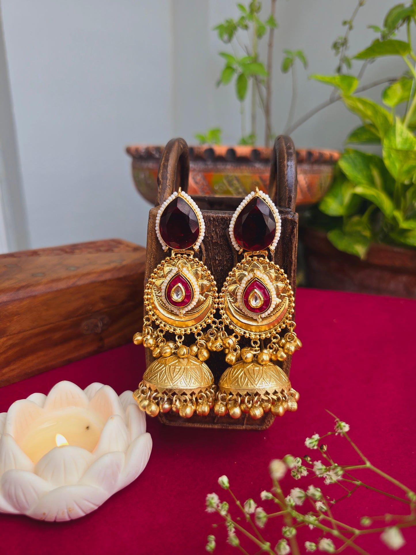 Isha gold jhumkas