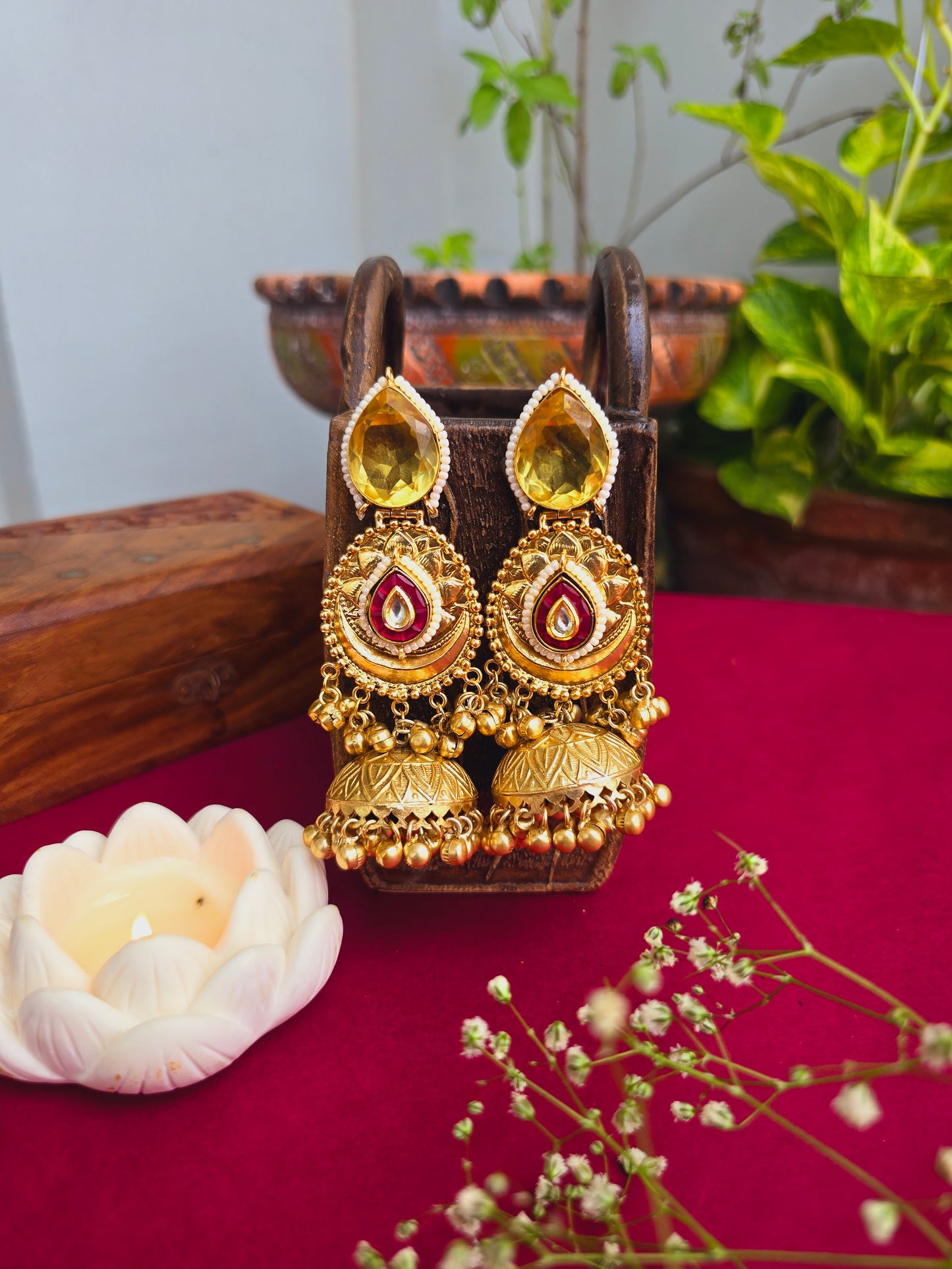 Isha gold jhumkas