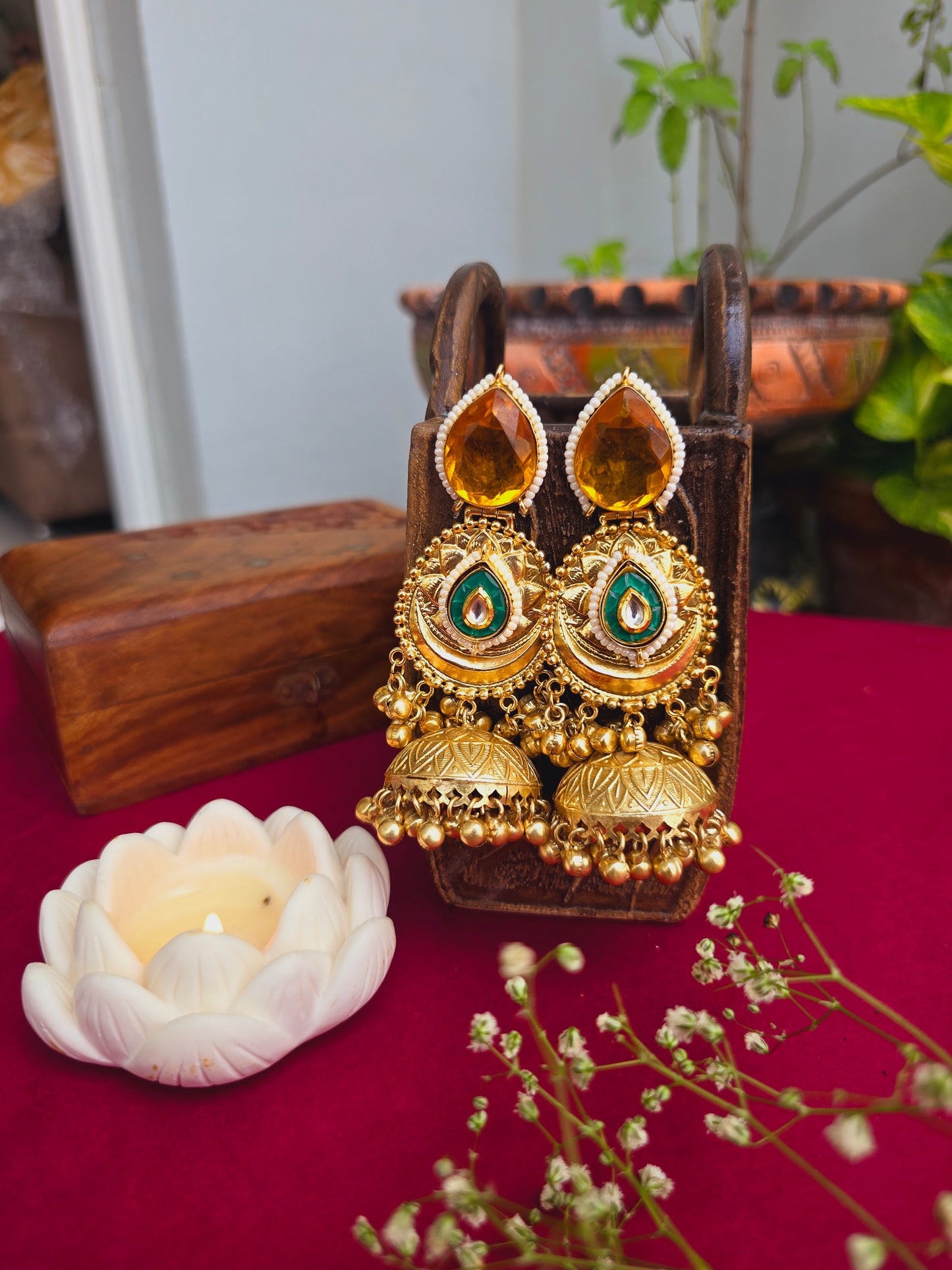 Isha gold jhumkas