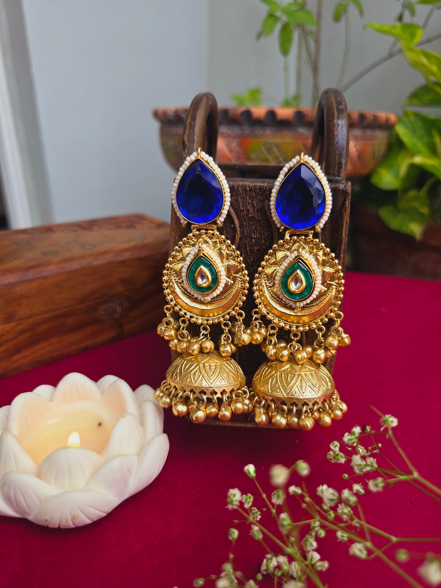 Isha gold jhumkas