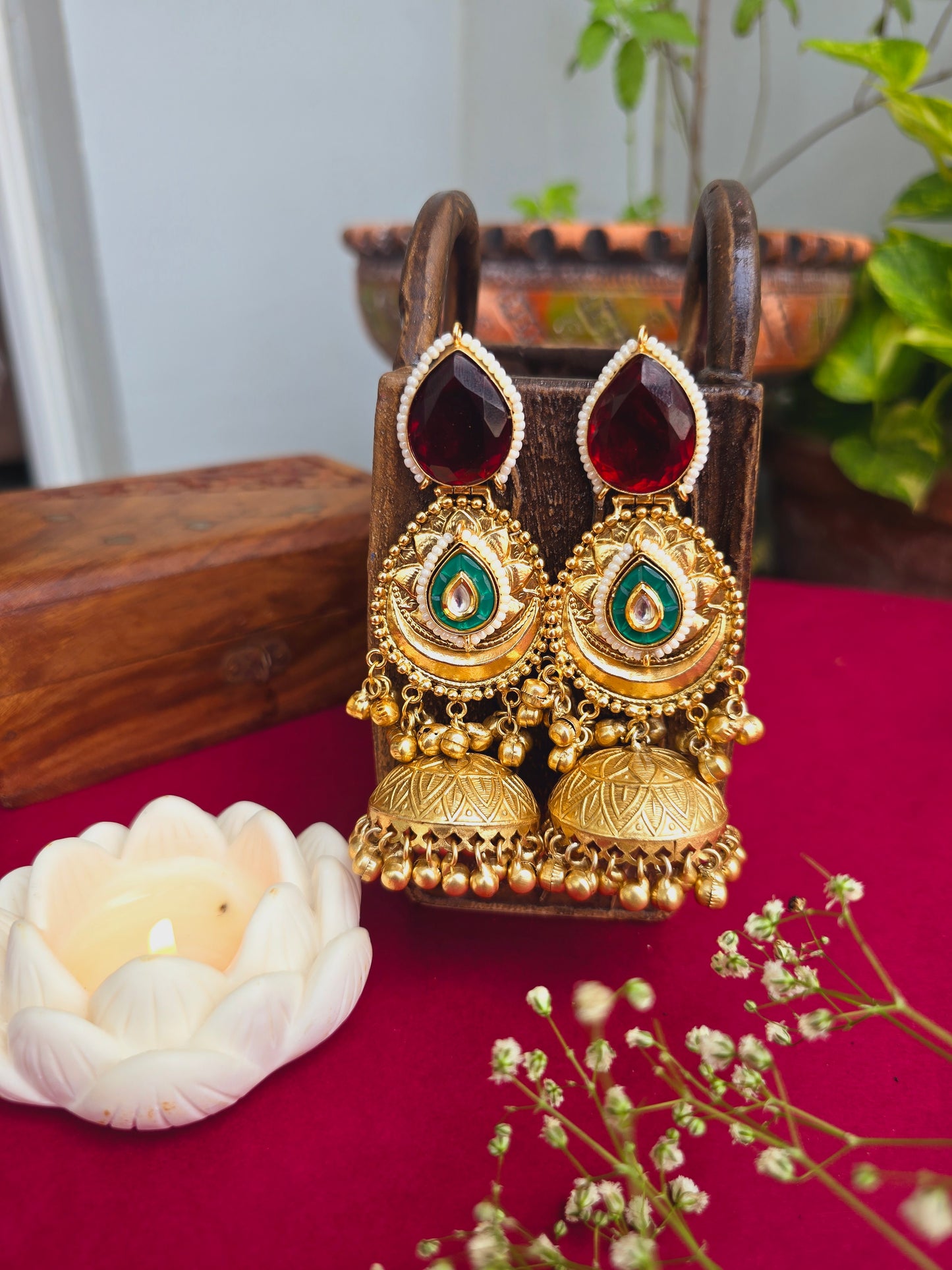 Isha gold jhumkas