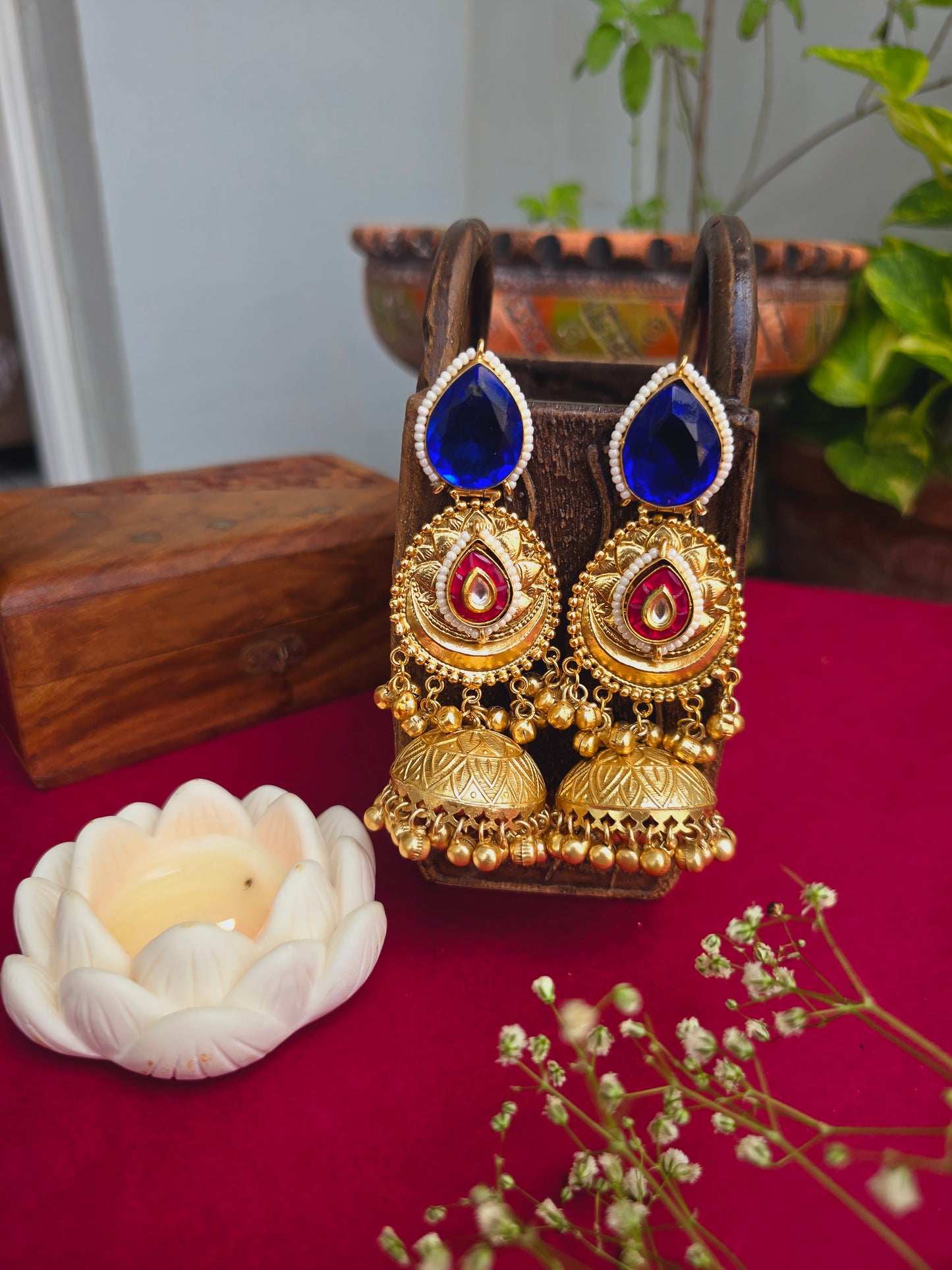 Isha gold jhumkas