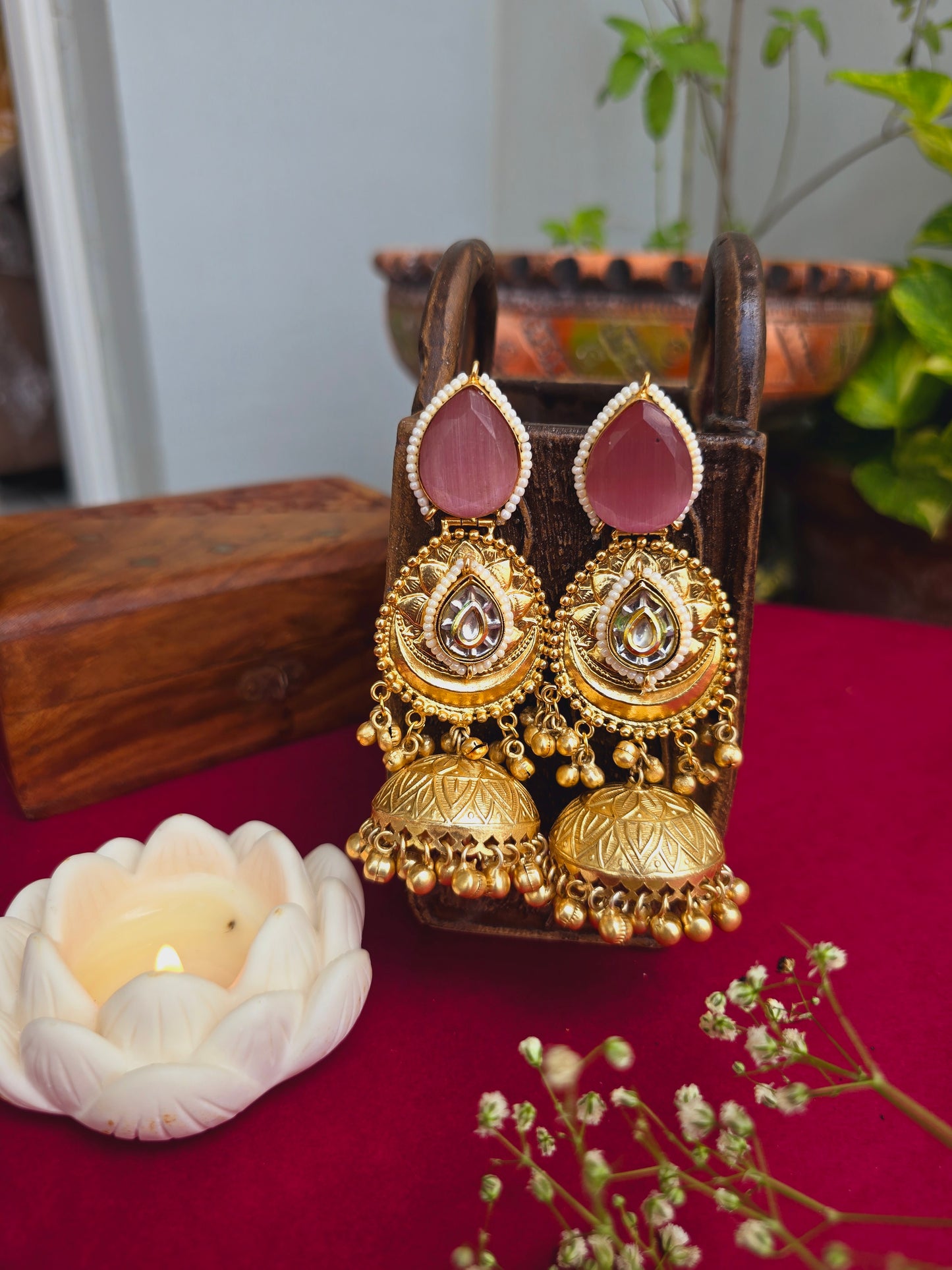 Isha gold jhumkas