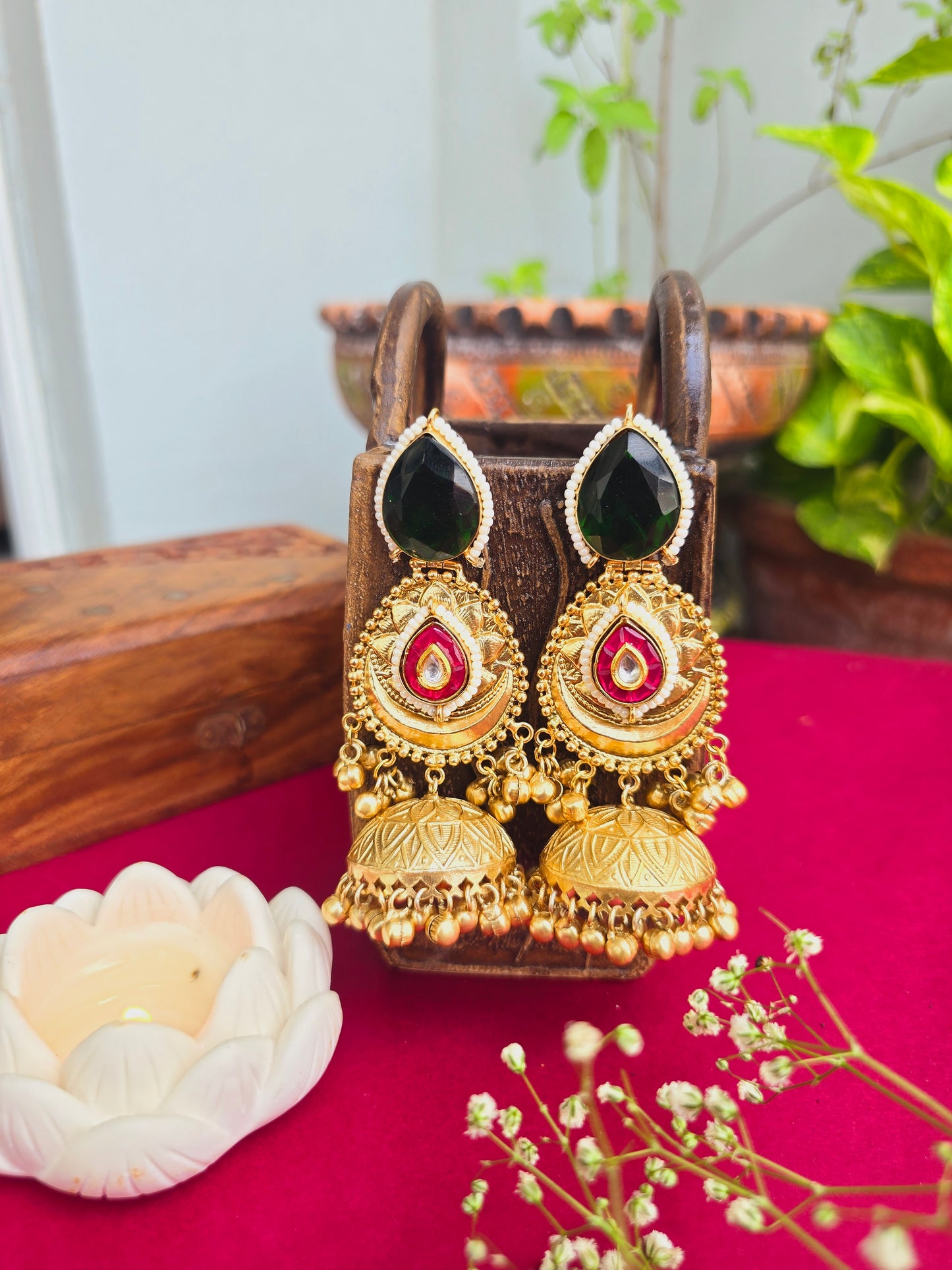 Isha gold jhumkas