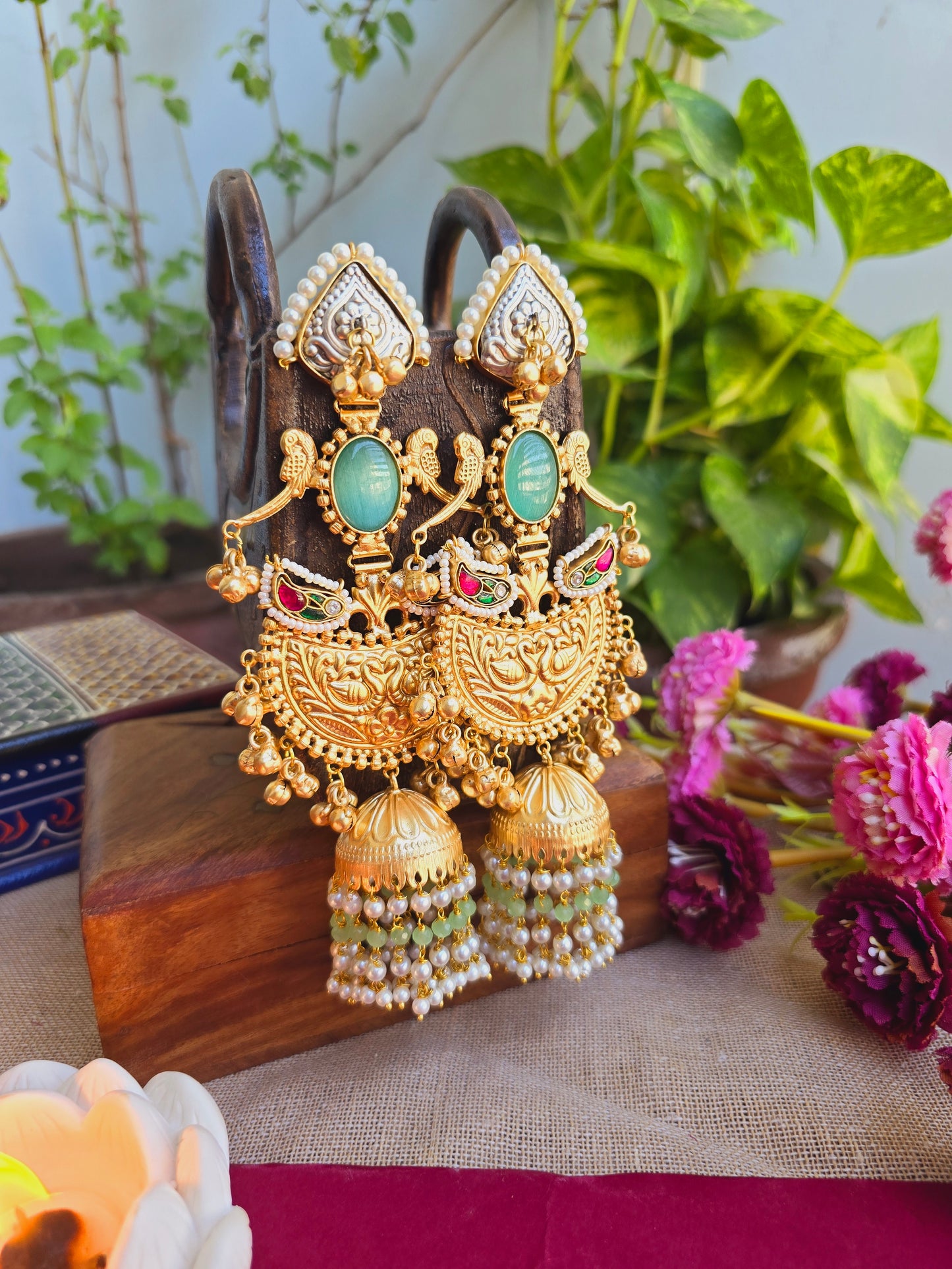 Amogh gold jhumkas