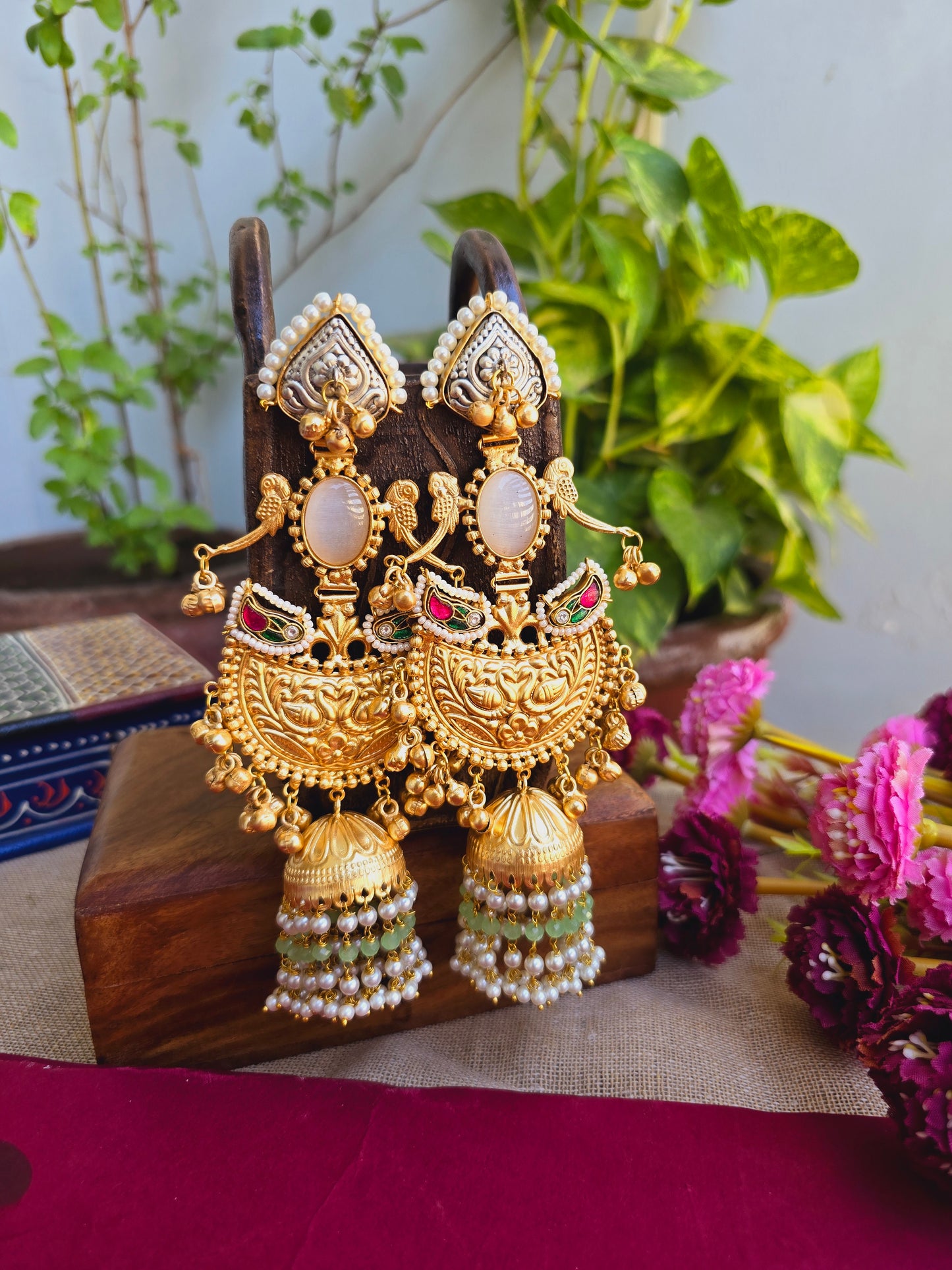 Amogh gold jhumkas