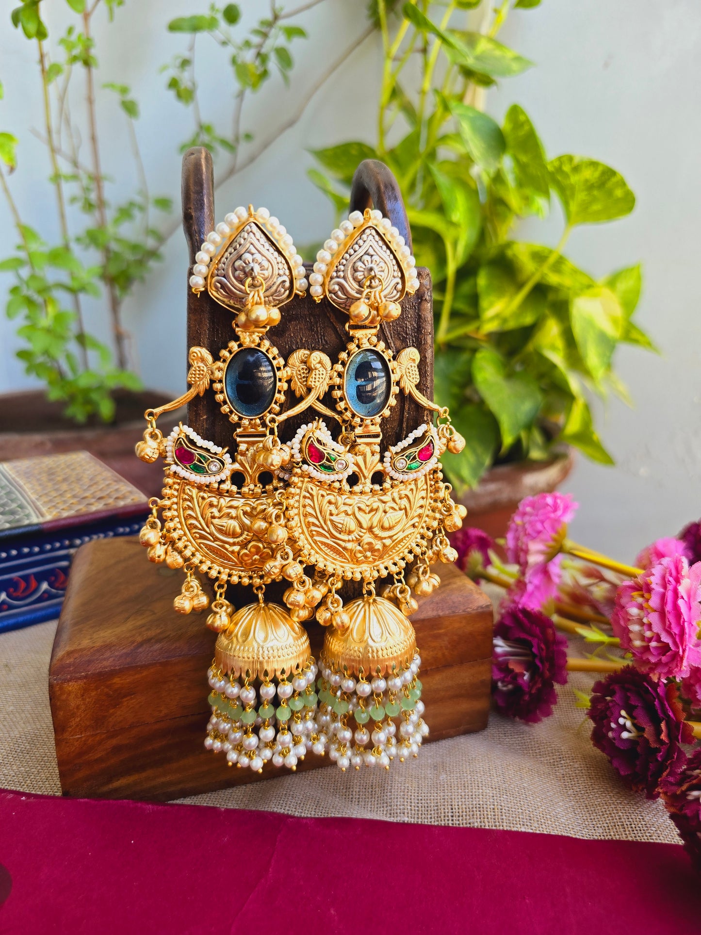 Amogh gold jhumkas