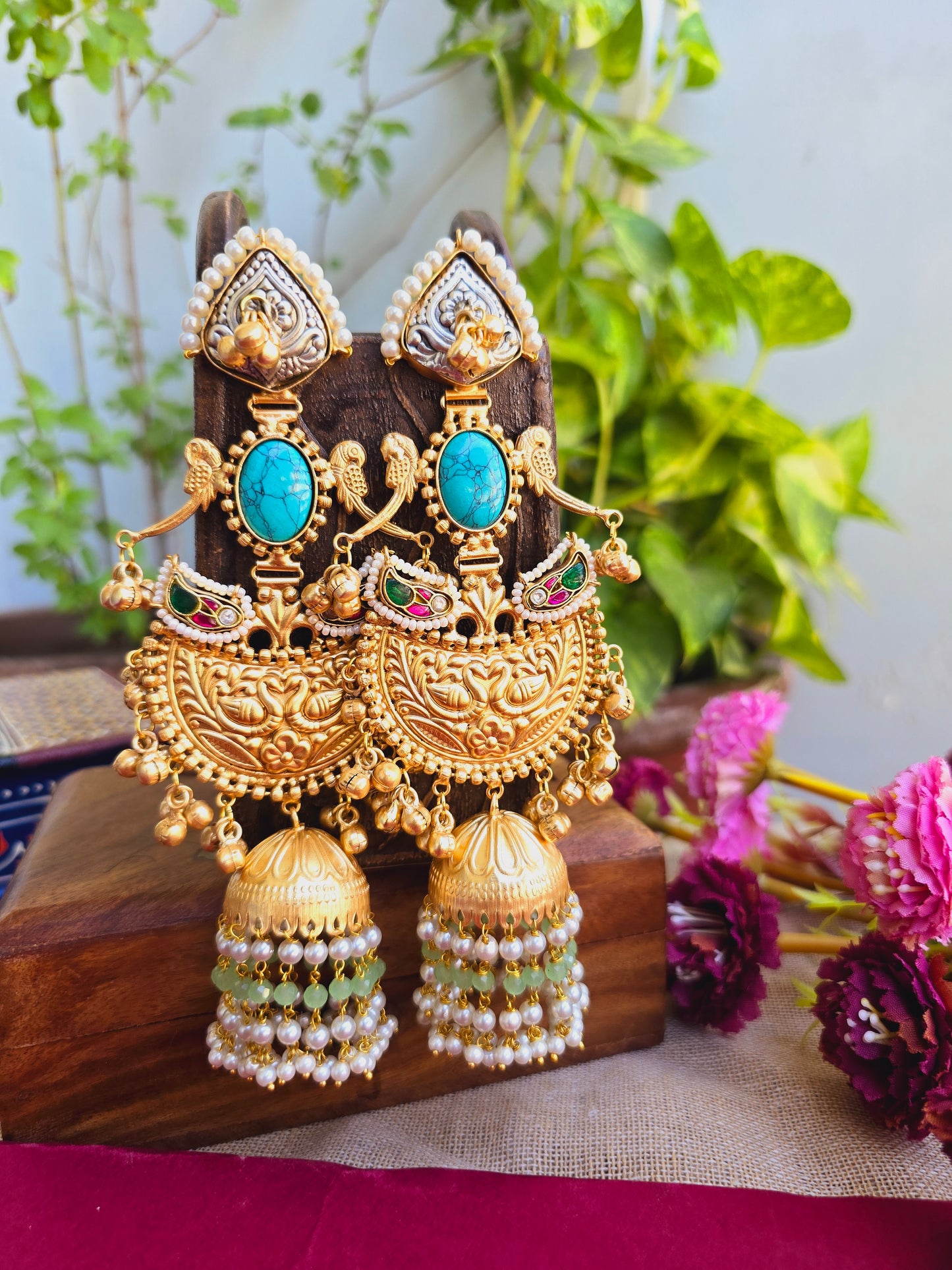 Amogh gold jhumkas