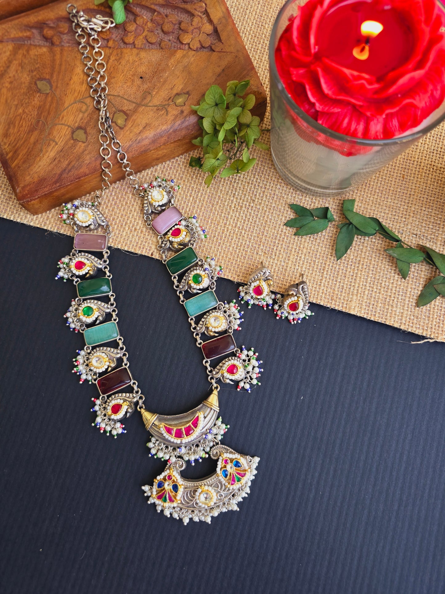 Pachi kundan necklace