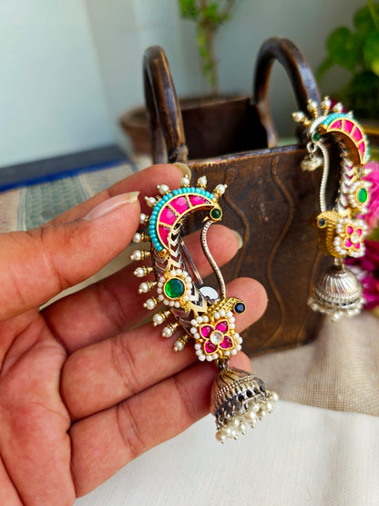 Aisha Peacock kundan earcuffs