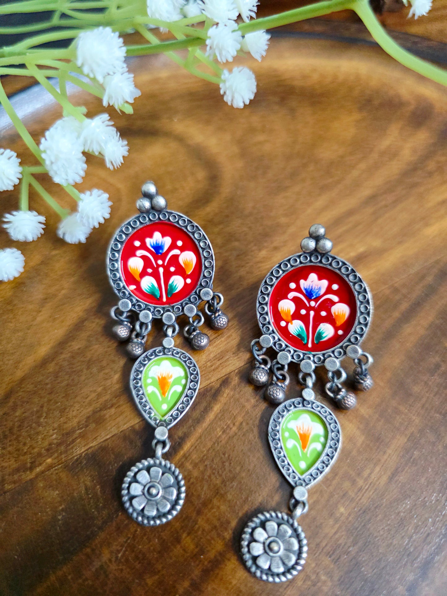 Pichwai painted dual danglers