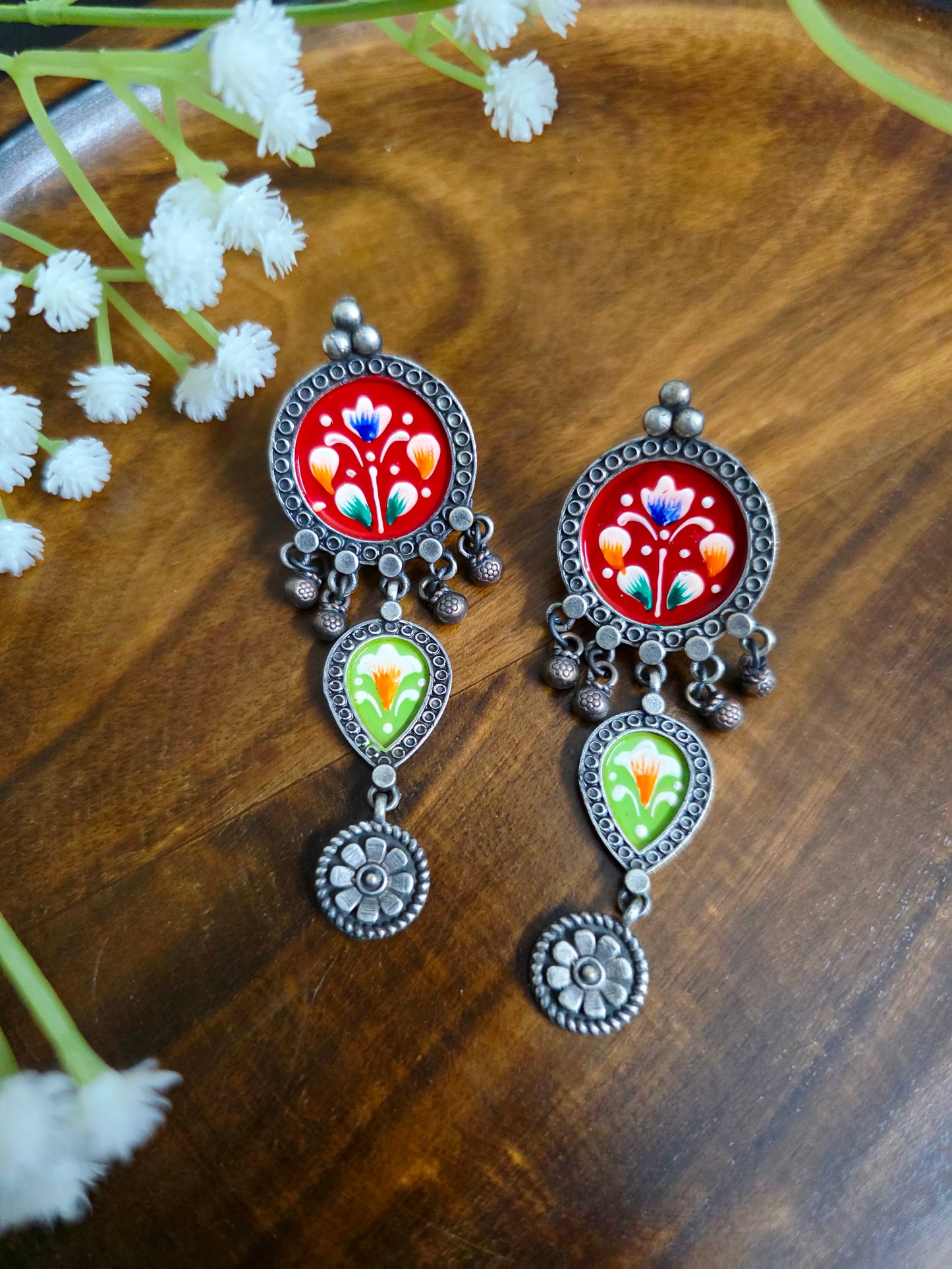 Pichwai painted dual danglers