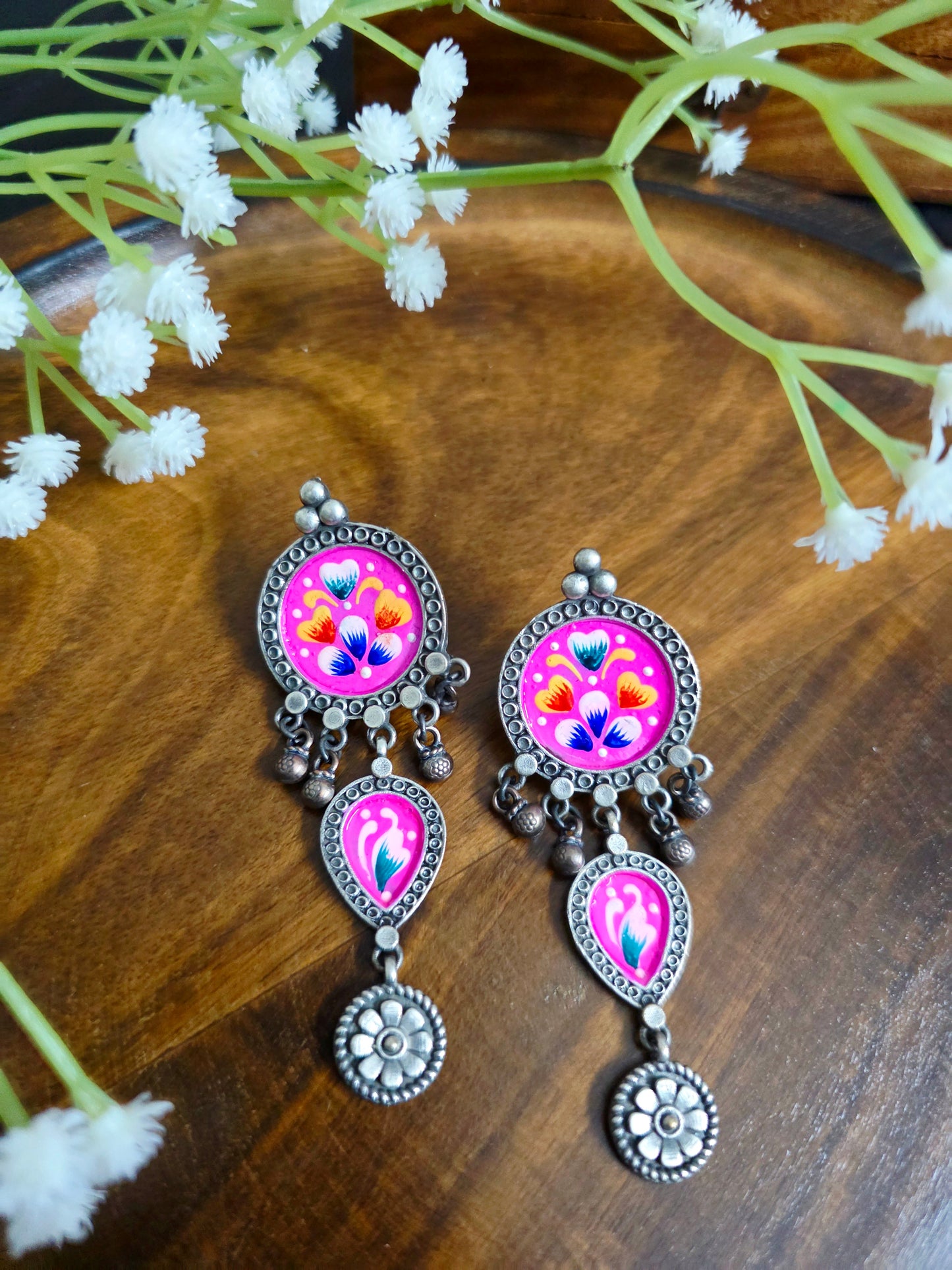 Pichwai painted dual danglers