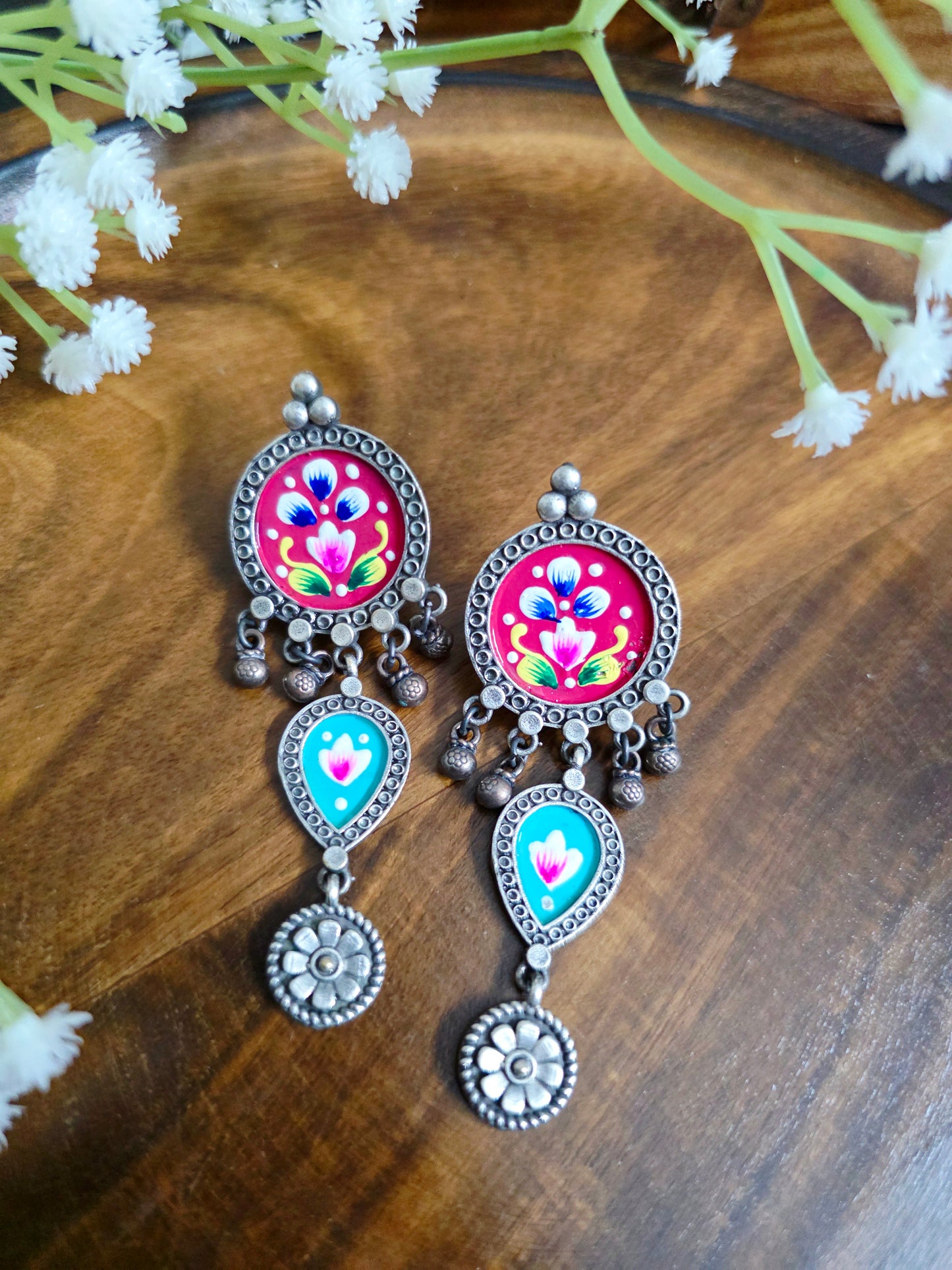 Pichwai painted dual danglers