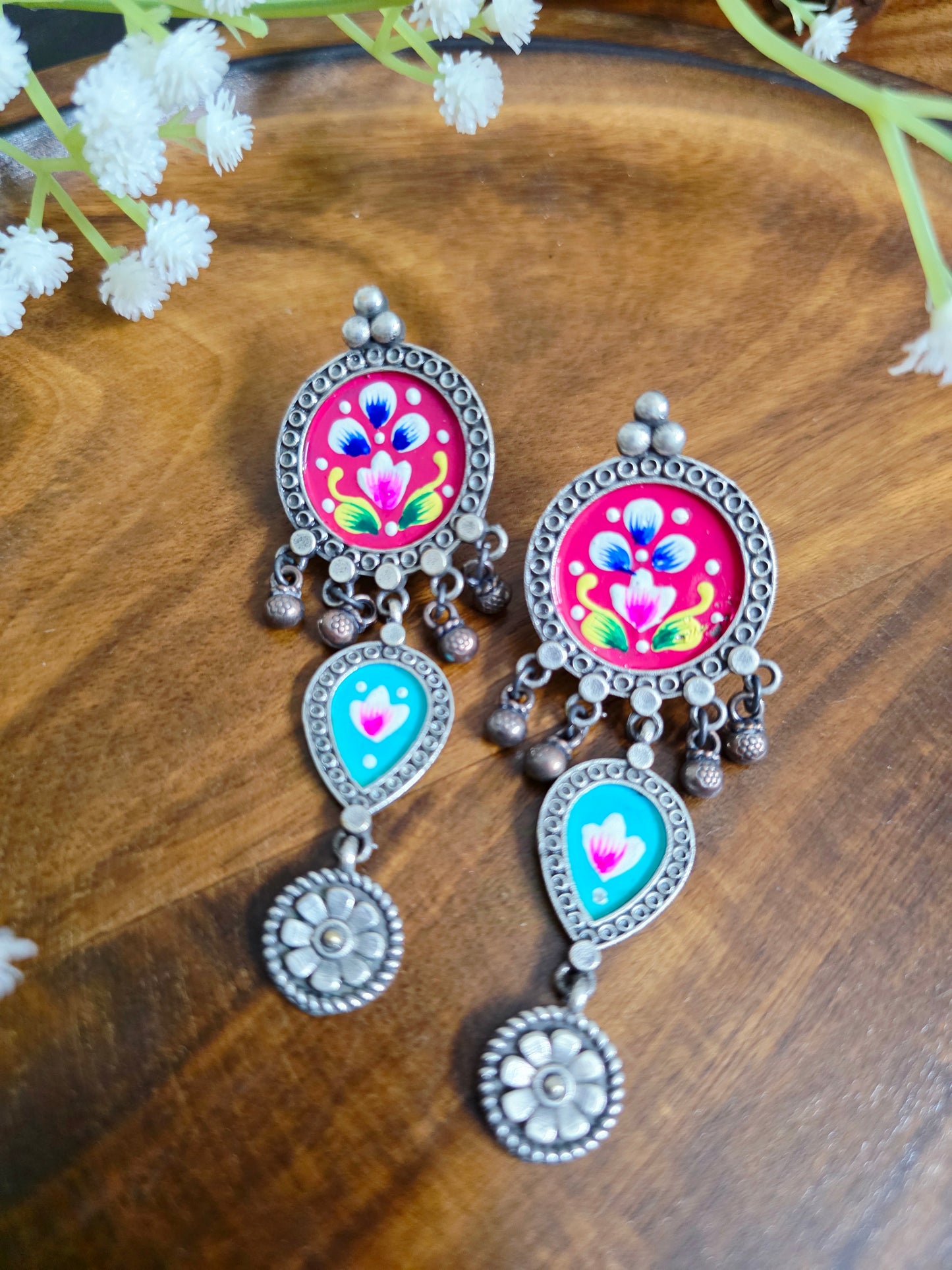 Pichwai painted dual danglers