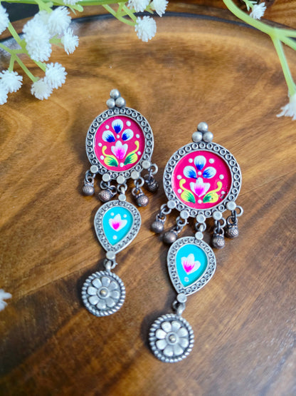 Pichwai painted dual danglers