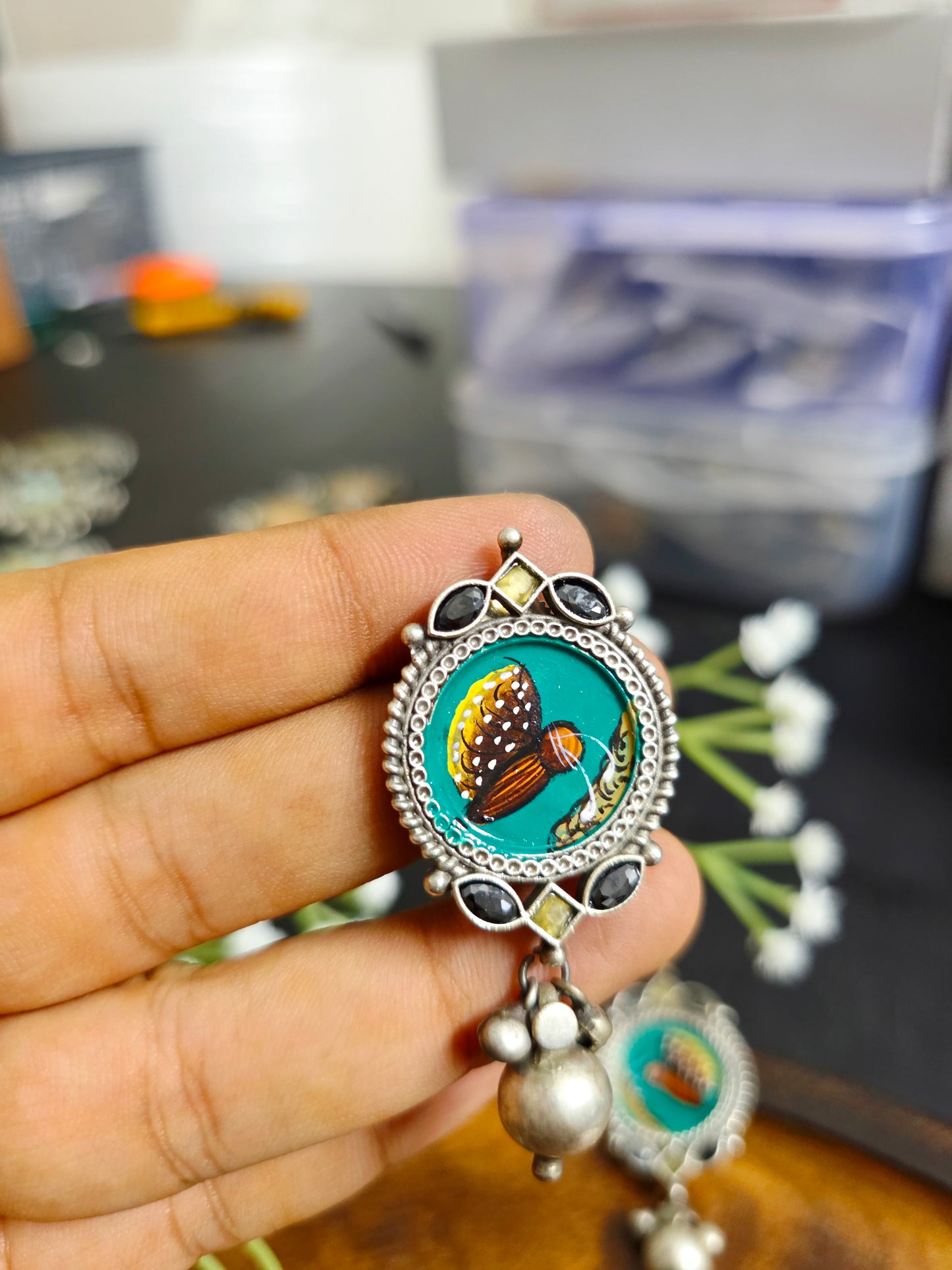 Pichwai painted studs