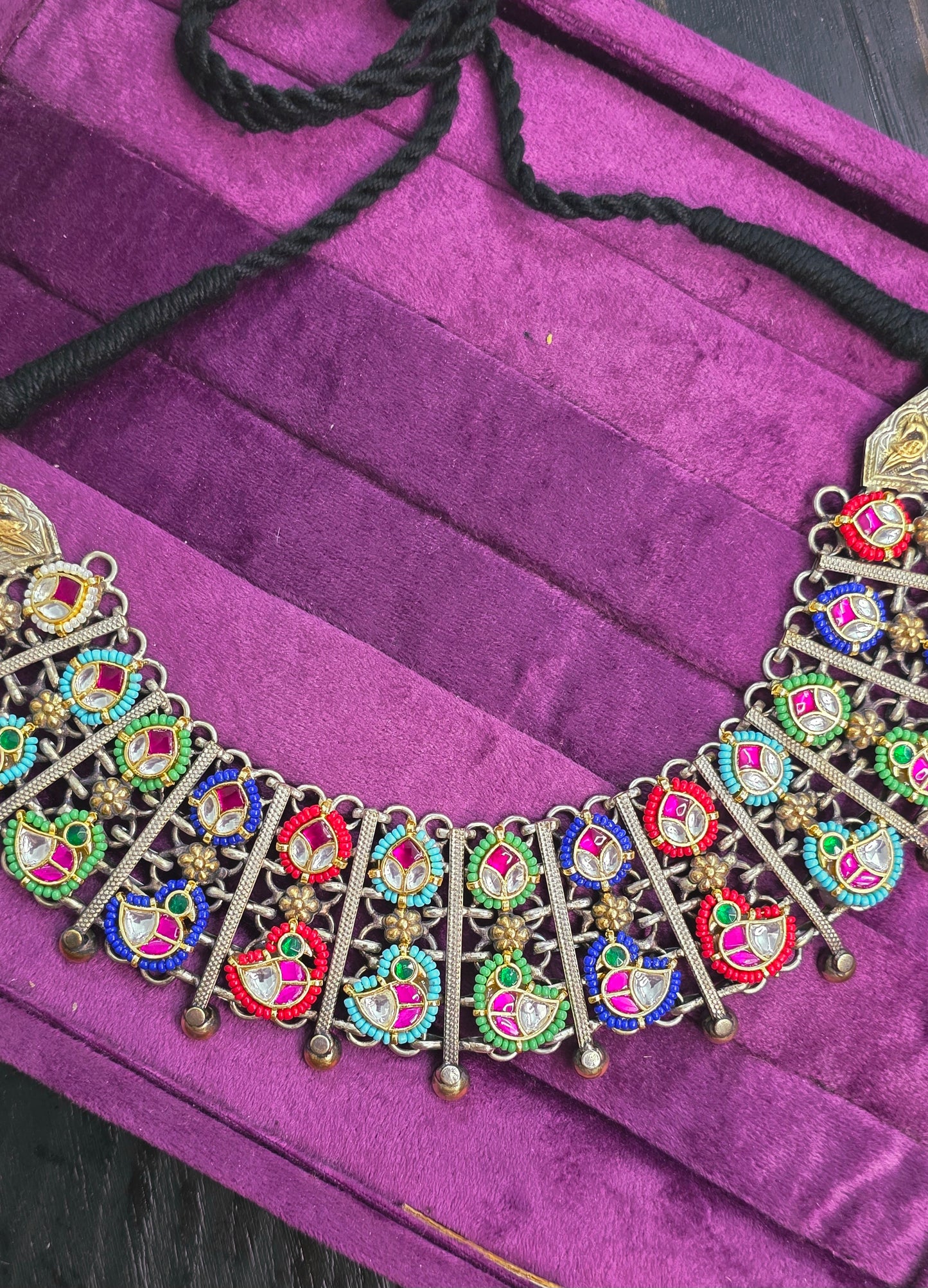 Royal pachi kundan antique tribal choker