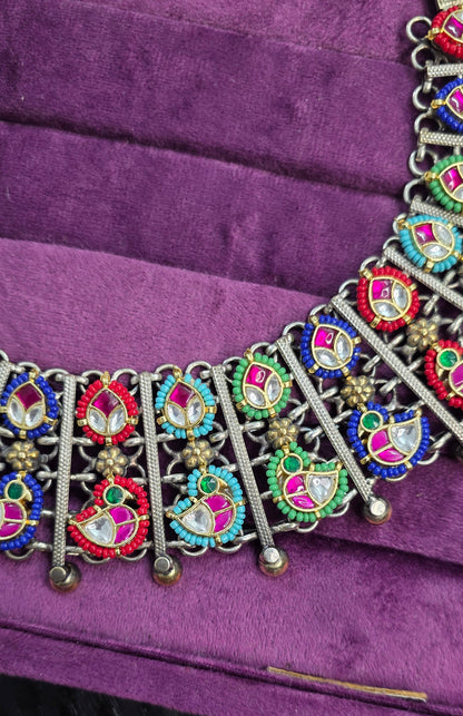 Royal pachi kundan antique tribal choker