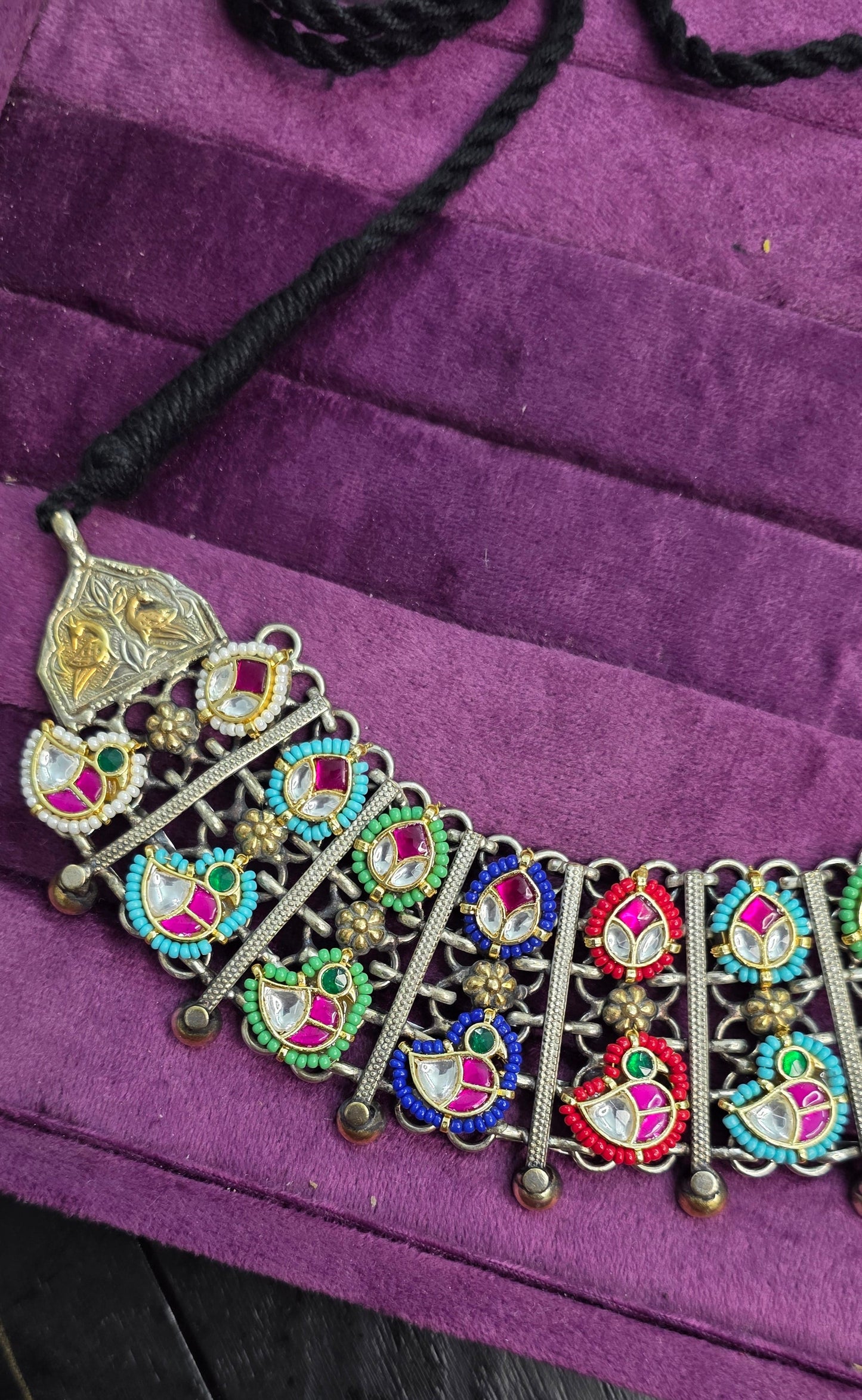 Royal pachi kundan antique tribal choker
