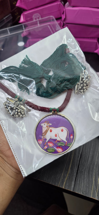 Pichwait art antique thread necklace/choker
