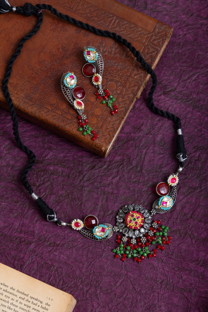 Shivali fusion stone pachi kundan choker