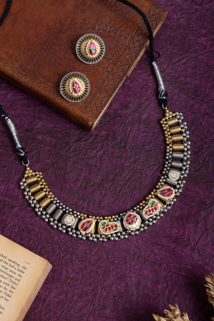 Bhavika fusion two tone pachi kundan choker