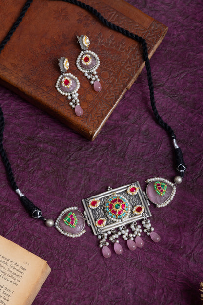 Aastha fusion two tone pachi kundan stone choker