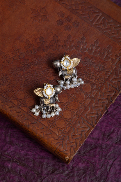 Spandana two tone fusion pachi kundan nandi choker