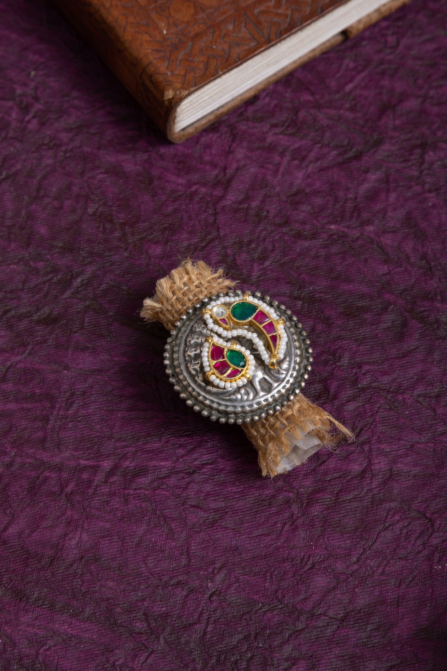 Rashmi pachi kundan silver ring