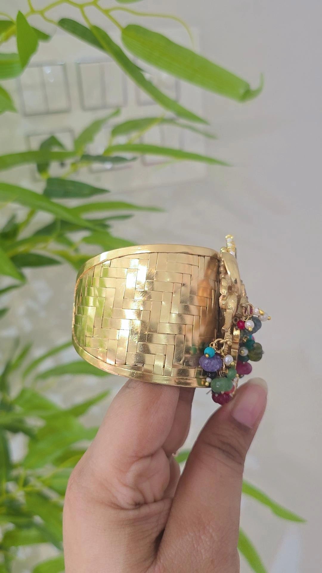 Morbagh handcrfated jadau kundan heritage handcuff