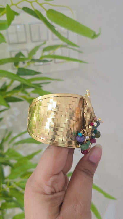 Morbagh handcrfated jadau kundan heritage handcuff