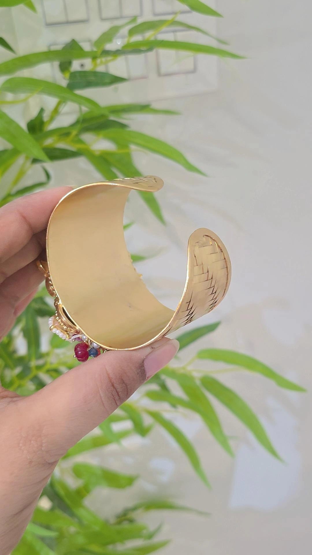 Morbagh handcrfated jadau kundan heritage handcuff