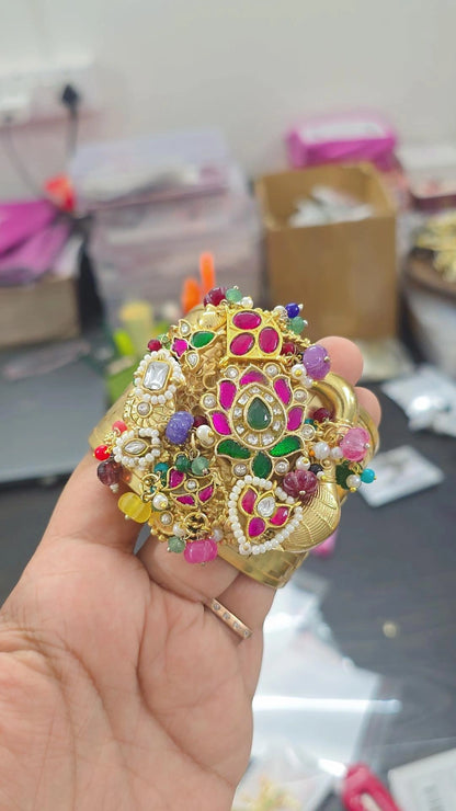 Morbagh handcrfated jadau kundan heritage handcuff