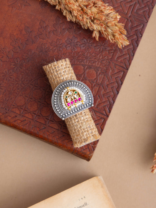Half moon kundan ring