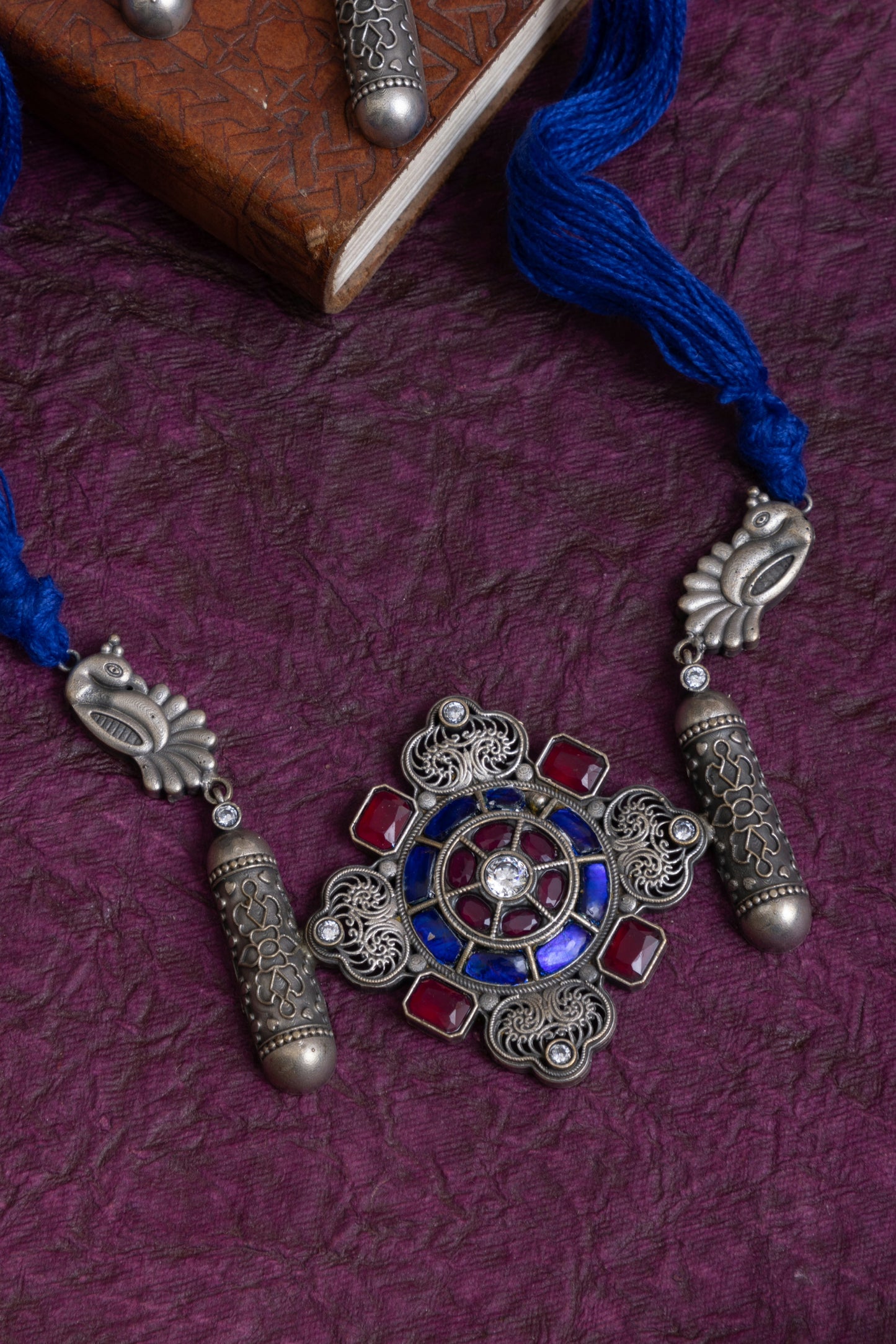 Raghav antique enamel painted thread necklace