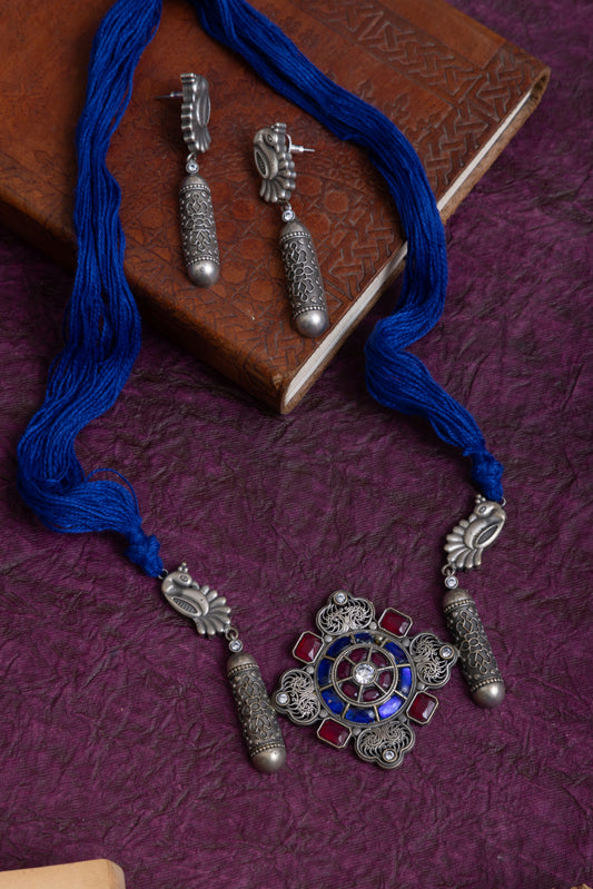 Raghav antique enamel painted thread necklace