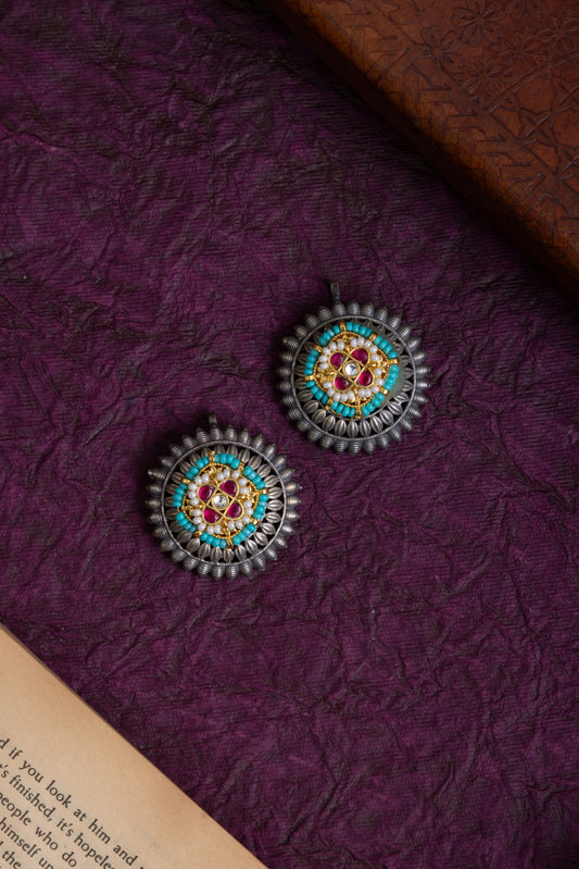 Riti antique silver pachi kundan bugadi