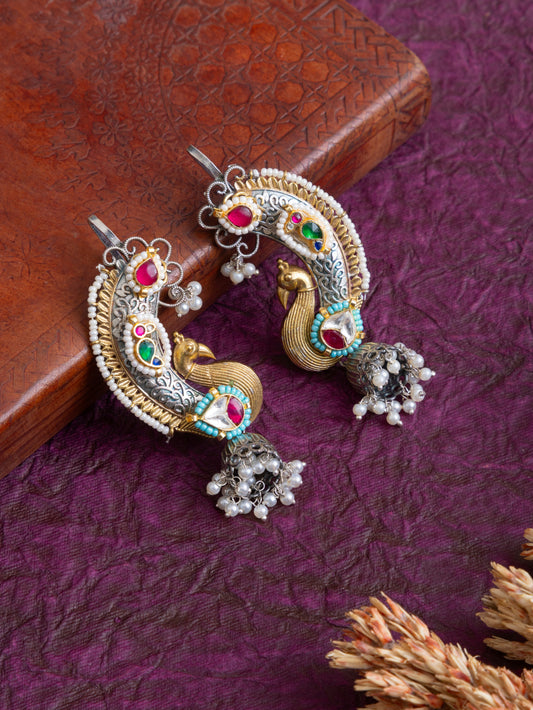 Arushi Peacock kundan earcuffs