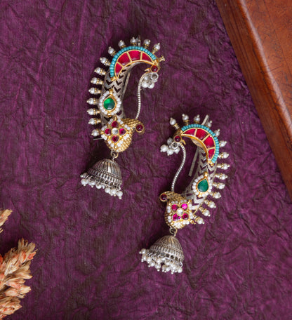 Aisha Peacock kundan earcuffs