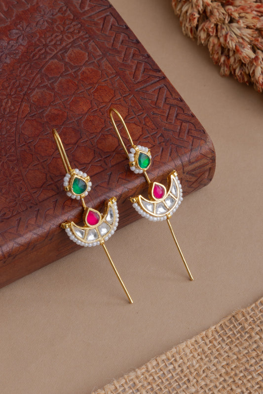 Chandani needle kundan earcuffs