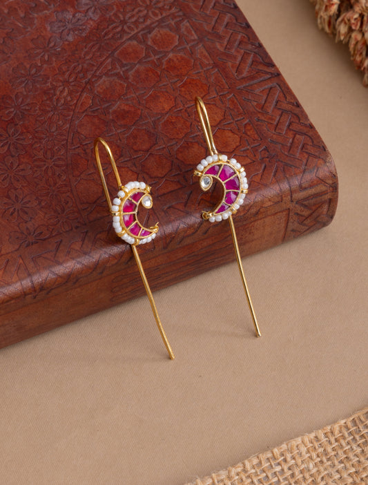 Diva needle kundan earcuffs